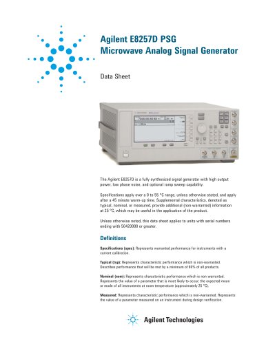 E8257D PSG Analog Signal Generator