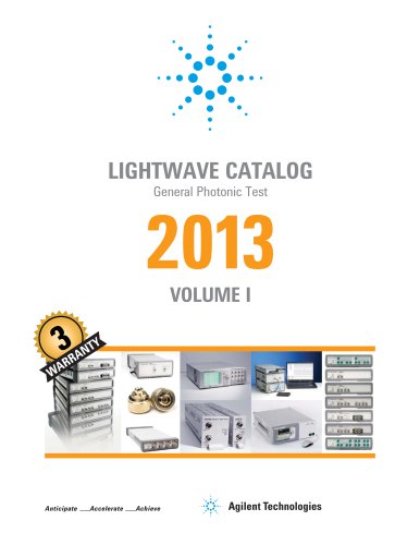 Lightwave Catalog: General Photonic Test 2013 Volume 1