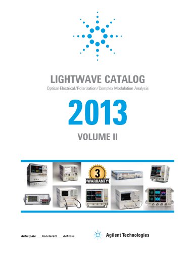 Lightwave Catalog: Optical-Electrical/Polarization/Complex Modulation Analysis 2013 Vol 2