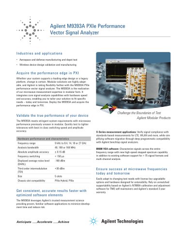 M9393A PXIe Performance Vector Signal Analyzer