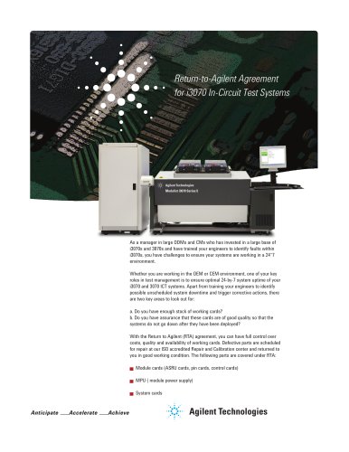 Return-to-Agilent Agreement for i3070 In-Circuit Test Systems