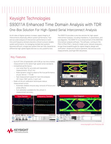 S93011A Enhanced Time Domain Analysis with TDR