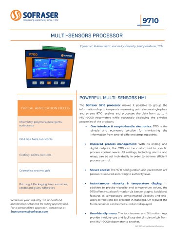 9710 Viscosity, Density and Temperature Processors