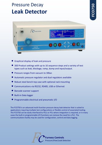 FCO750 - Pressure Decay Leak Detector