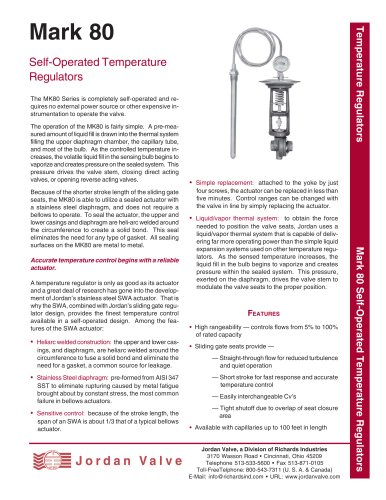 Mark 80 Self-Operated Temperature Regulators