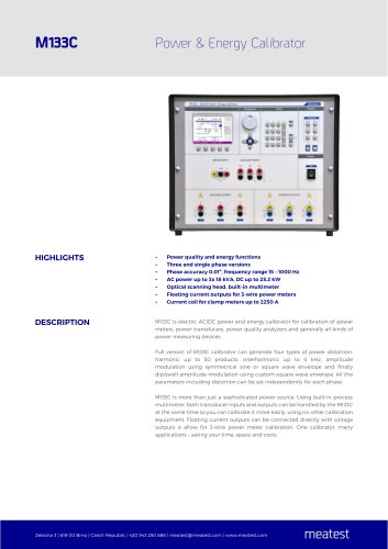 M133C Power & Energy Calibrator