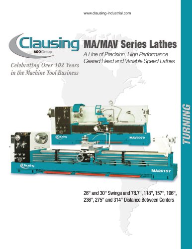 Clausing MA26" & MA30 Large Swing Lathes