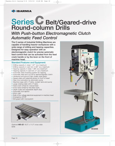 Series C Belt/Geared Drive with Push-Button Electromagnetic Clutch Automatic Feed Control