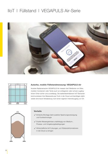 Produktkatalog: VEGAPULS-Air (Autarker Radarsensor mit Messwert&uuml;bertragung per Funk)
