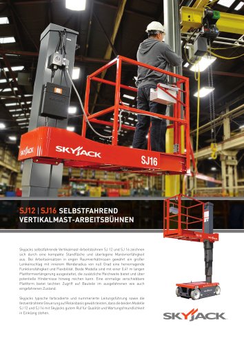 SJ12 SJ16 Vertical Mast Lift