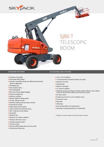 TELESCOPIC BOOM - SJ86 T