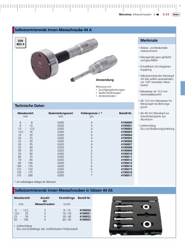 Micromar Selbstzentrierende Innen-Messschraube 44 A