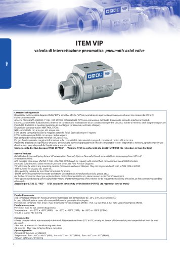 Vip - Pneumatic axial valve