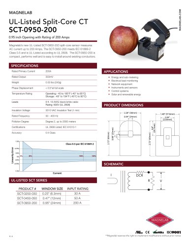 SCT-0950-200 UL-Listed Current Transformer