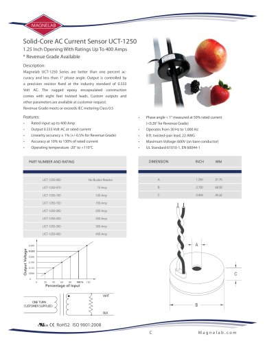 UCT-1250 Solid-Core Current Transformer