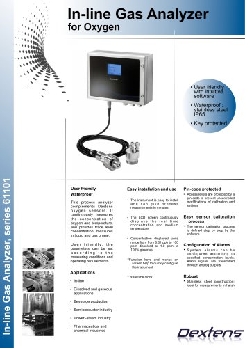 In-line Gas Analyzer for Oxygen