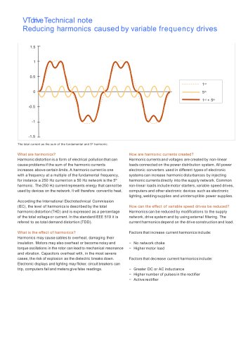 VTdrive Technical note Reducing harmonics caused by variable speed drives(VSD)