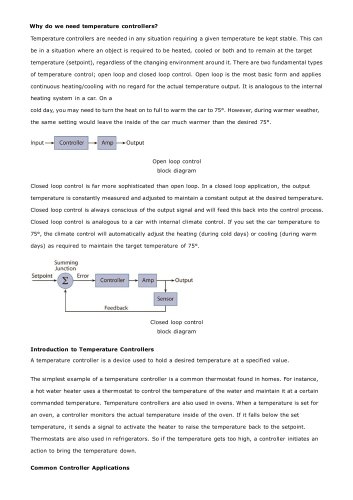 VTdrive Why do we need temperature controllers