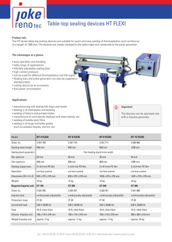 Table-top sealing devices HT FLEX