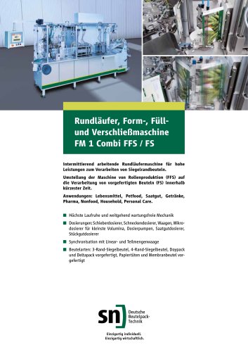 Rundläufer, Form-, Füllund Verschließmaschine FM 1 Combi FFS / FS