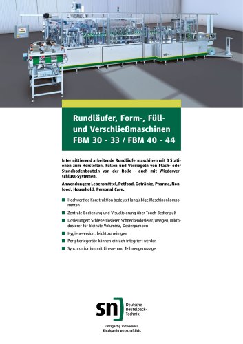 Rundläufer, Form-, Füllund Verschließmaschinen FBM 30 - 33 / FBM 40 - 44