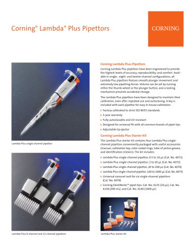 Corning® Lambda® Plus Pipettors