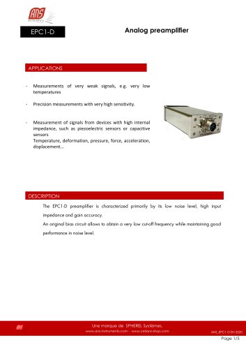 EPC1-D ANALOG PREAMPLIFIER