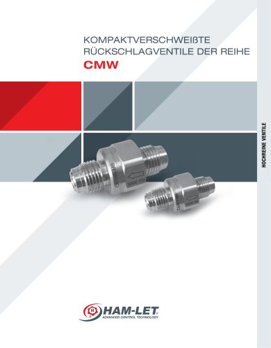 CMW KOMPAKTVERSCHWEISTE RÜCKSCHLAGVENTILE DER REIHE