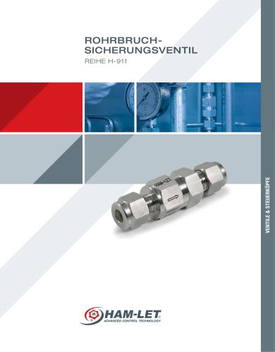 ROHRBRUCHSICHERUNGSVENTIL REIHE H-911